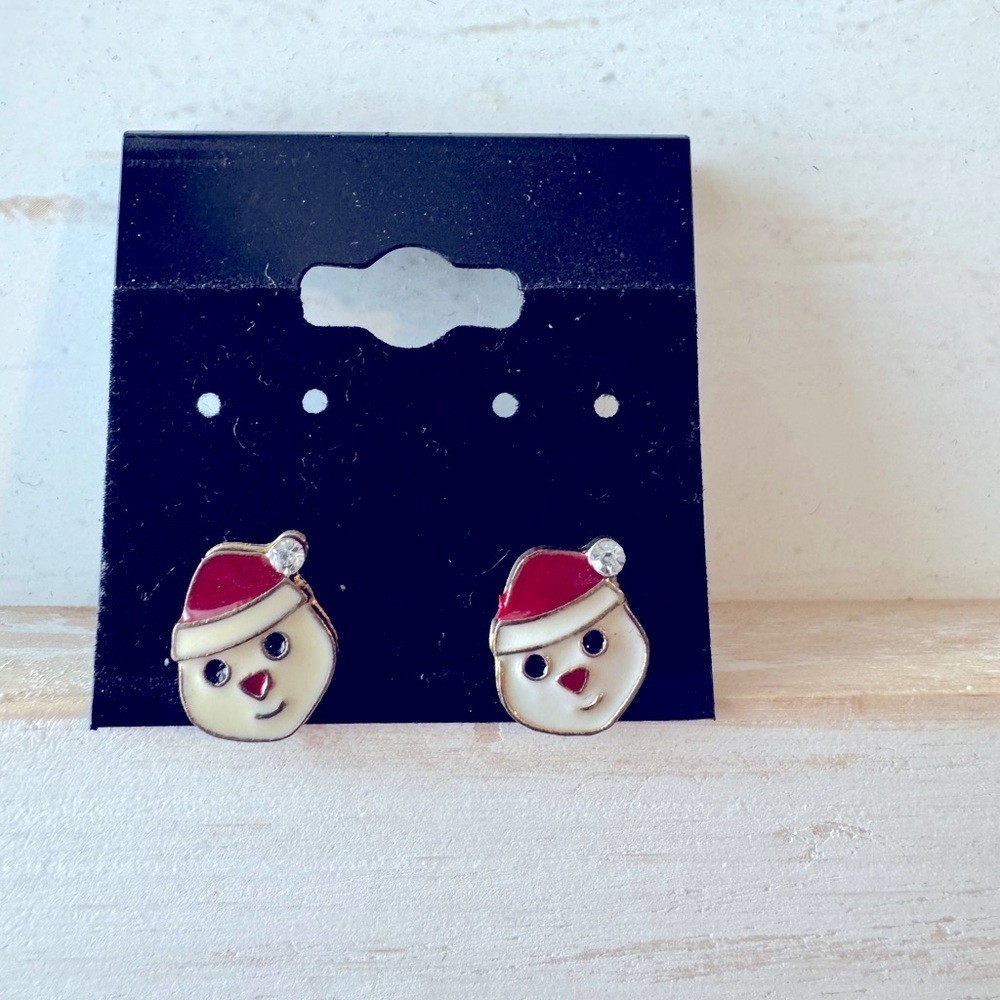 Snowman Holiday Christmas Party Stud Earrings